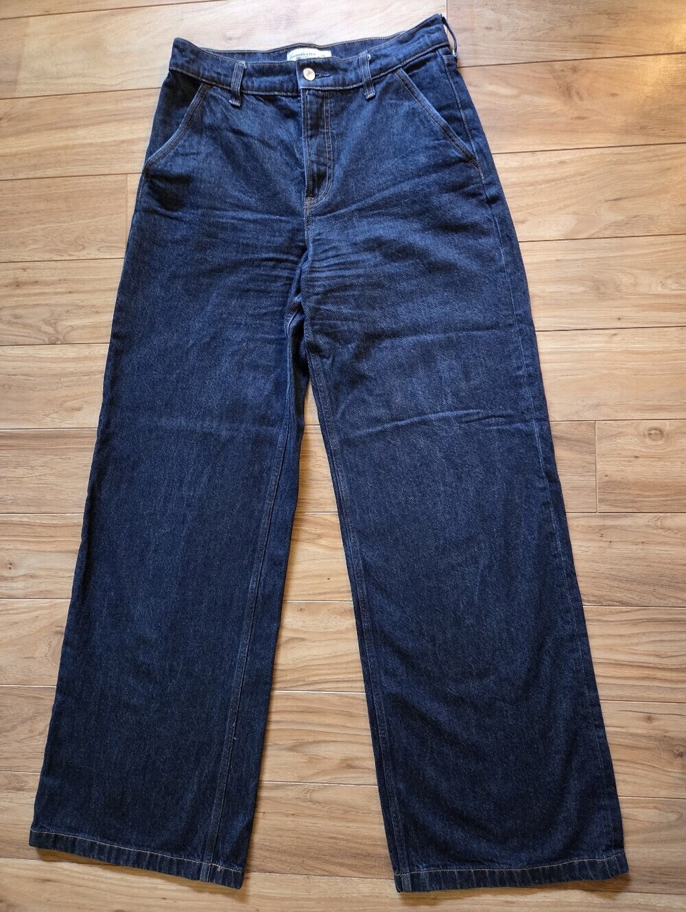Abercrombie & Fitch High Rise Wide Leg Jeans Blue Size 28 Extra Long - Picture 3 of 10